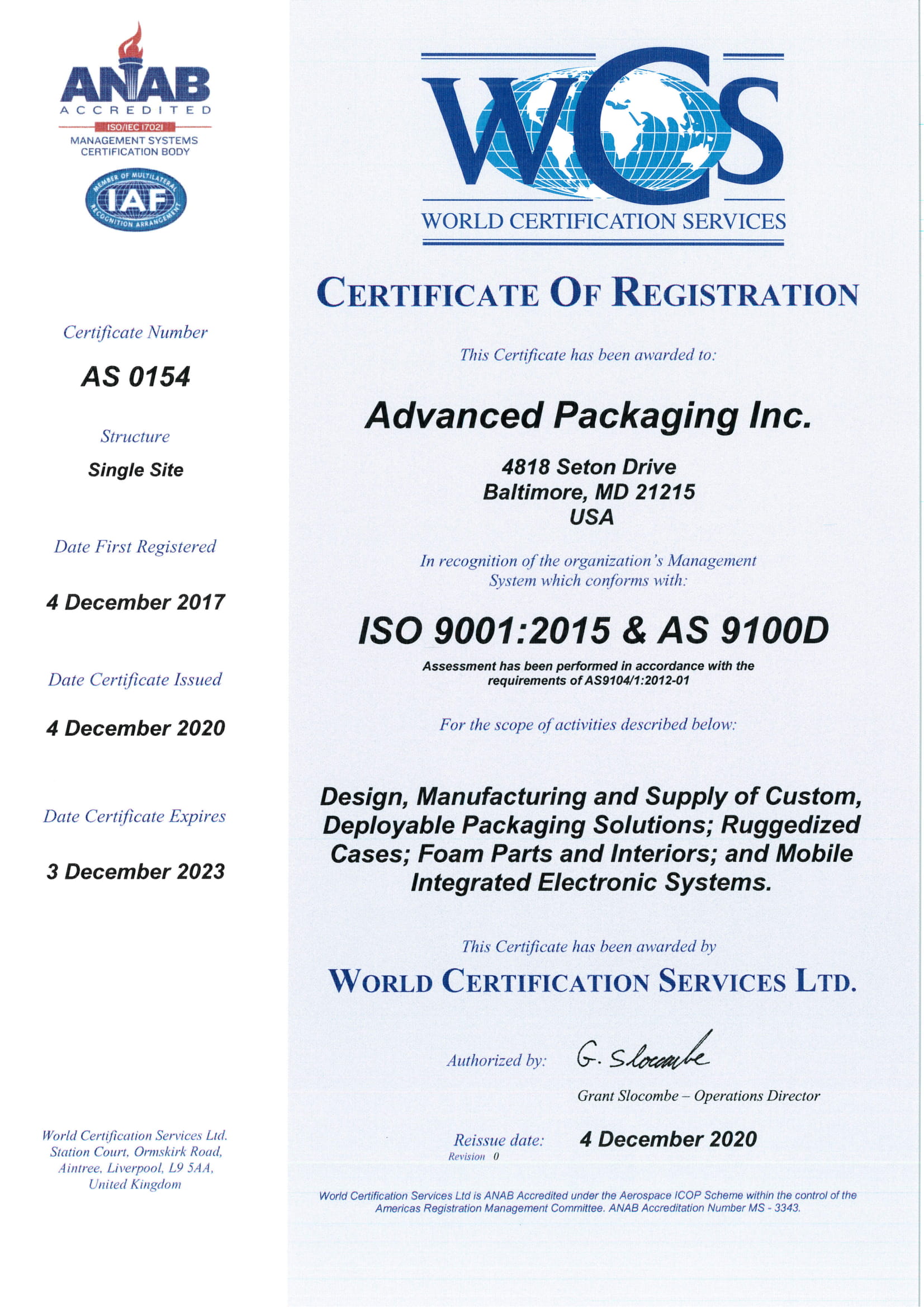 AS9100 Certified Company